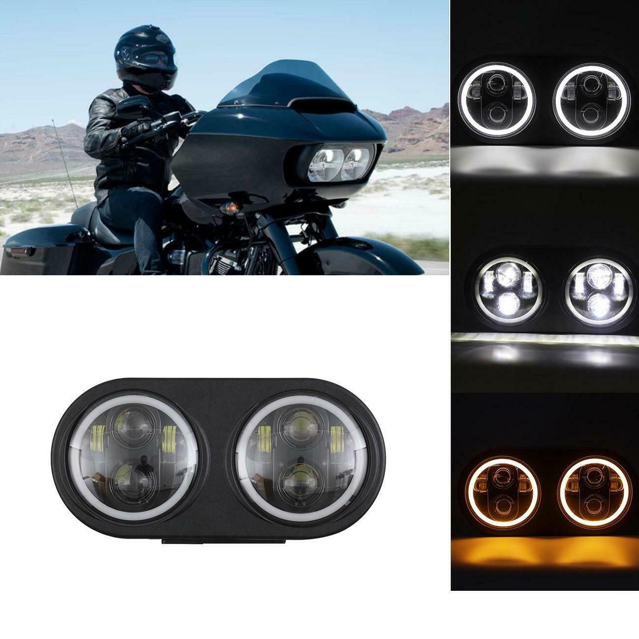 5.75" Dual LED Headlight Projector For HARLEY FXDF DYNA FAT BOB STREET BOB