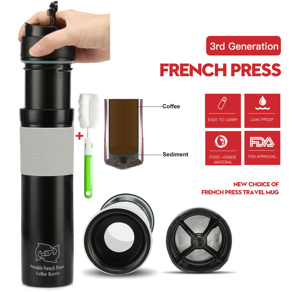 i Cafilas Portable French Press Travel Mug Coffee Maker Double Wall Camping