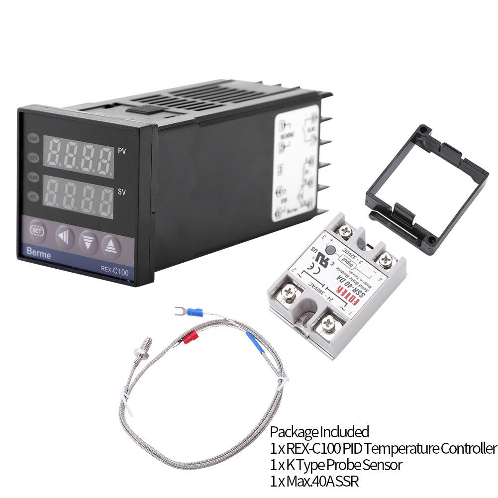 0℃~1300℃ Alarm REX-C100 Digital LED PID Temperature Controller Kits AC110V-240V