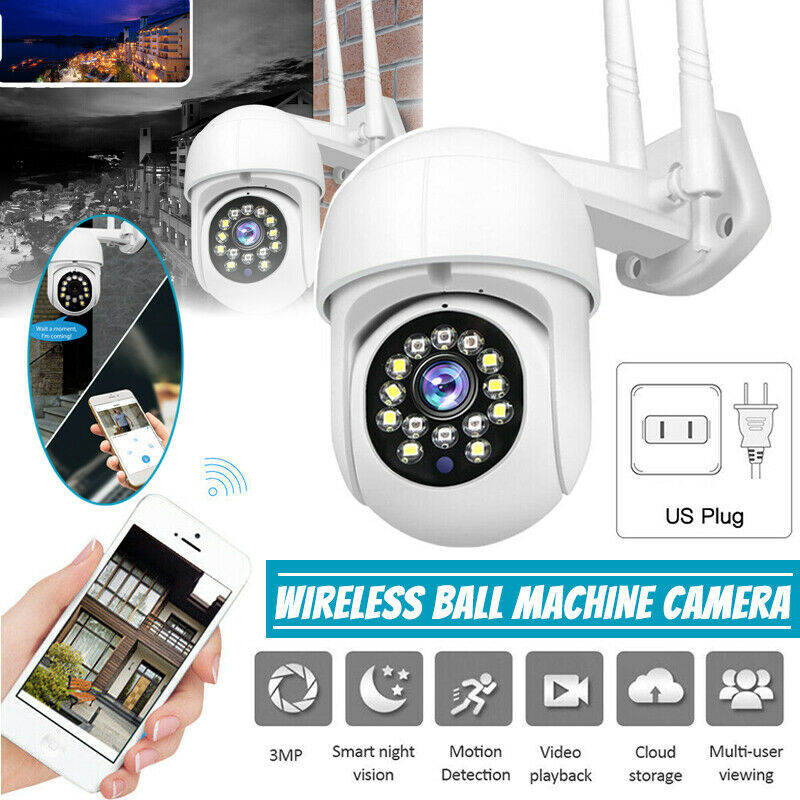 1080P HD Home Security PTZ WiFi Camera Outdoor Waterproof Wireless IP IR Cam KIT