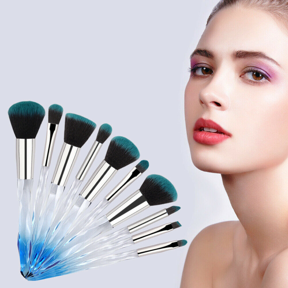 10pcs professional makeup brush with crystal handle foundation brush hot sale