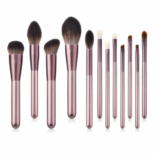 Makeup Brushes Sets Cosmetic Eyeshadow Face Lip Foundation Brush +Bag purple