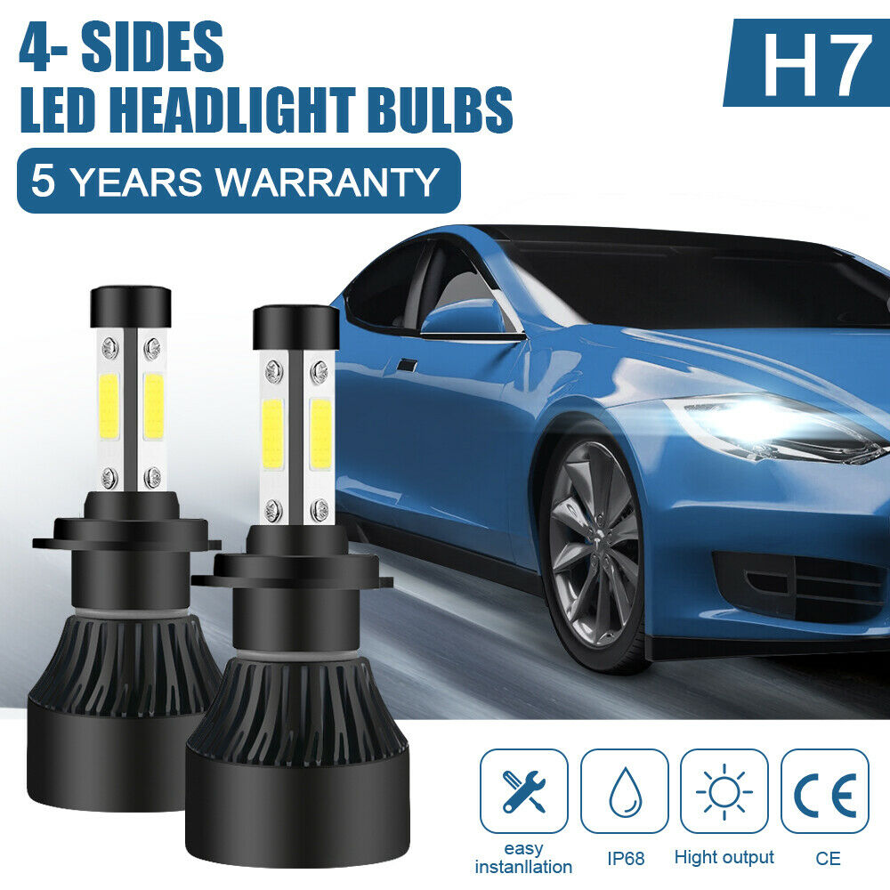 H7 LED Car Headlight Conversion Kit 110W 30000LM High/Low Beam Bulbs 6500K 2pcs