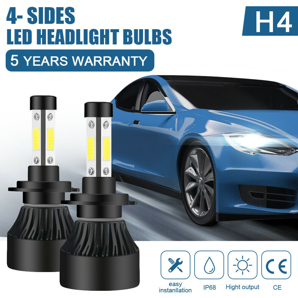 2x H4 LED Headlight Kit 9003 HB2 High Low Beam Fog Bulb White 6500K Super Bright