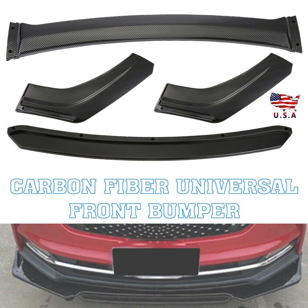 For Carbon Fiber Universal Car Front Bumper Lip Spoiler Splitter Body Kit USA