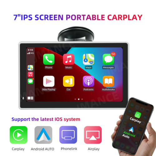 Portable 7"IPS car radio wireless Apple Carplay/android auto AM/RDS touch screen