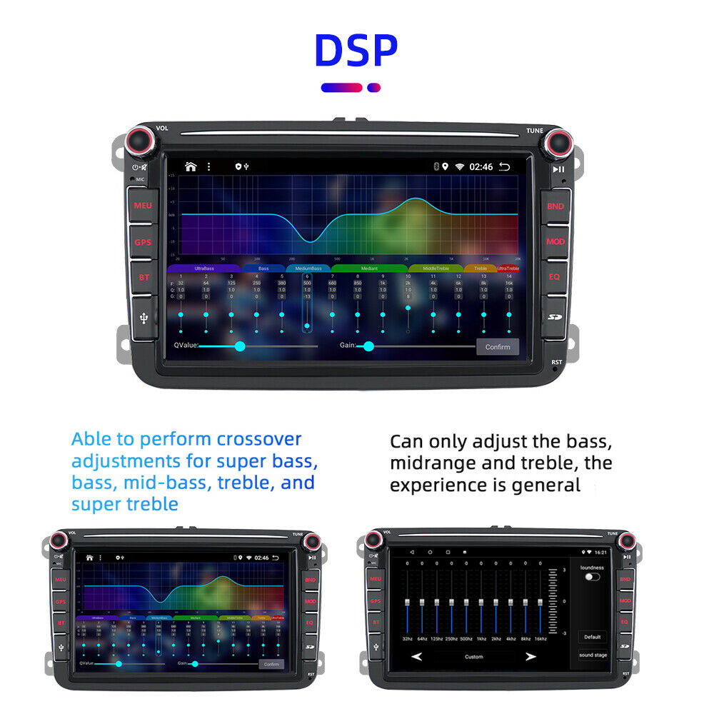 For VW Passat Golf MK5 MK6 Jetta Golf Polo8'' Android10 Car GPS Stereo Radio