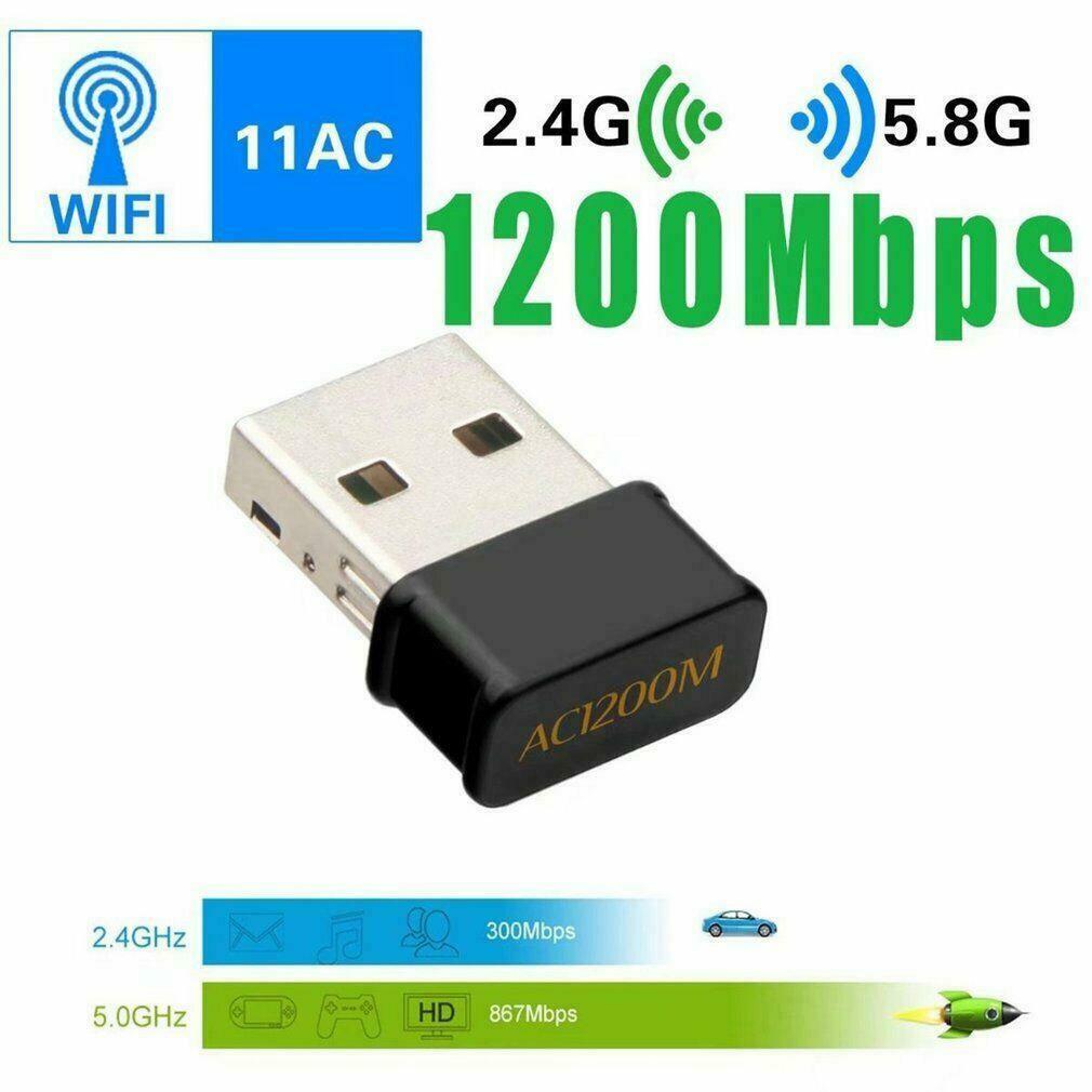 USB 1200Mbps Wifi Dongles Adapter Win/Mac/Linux 802.11AC Dual Band Receiver