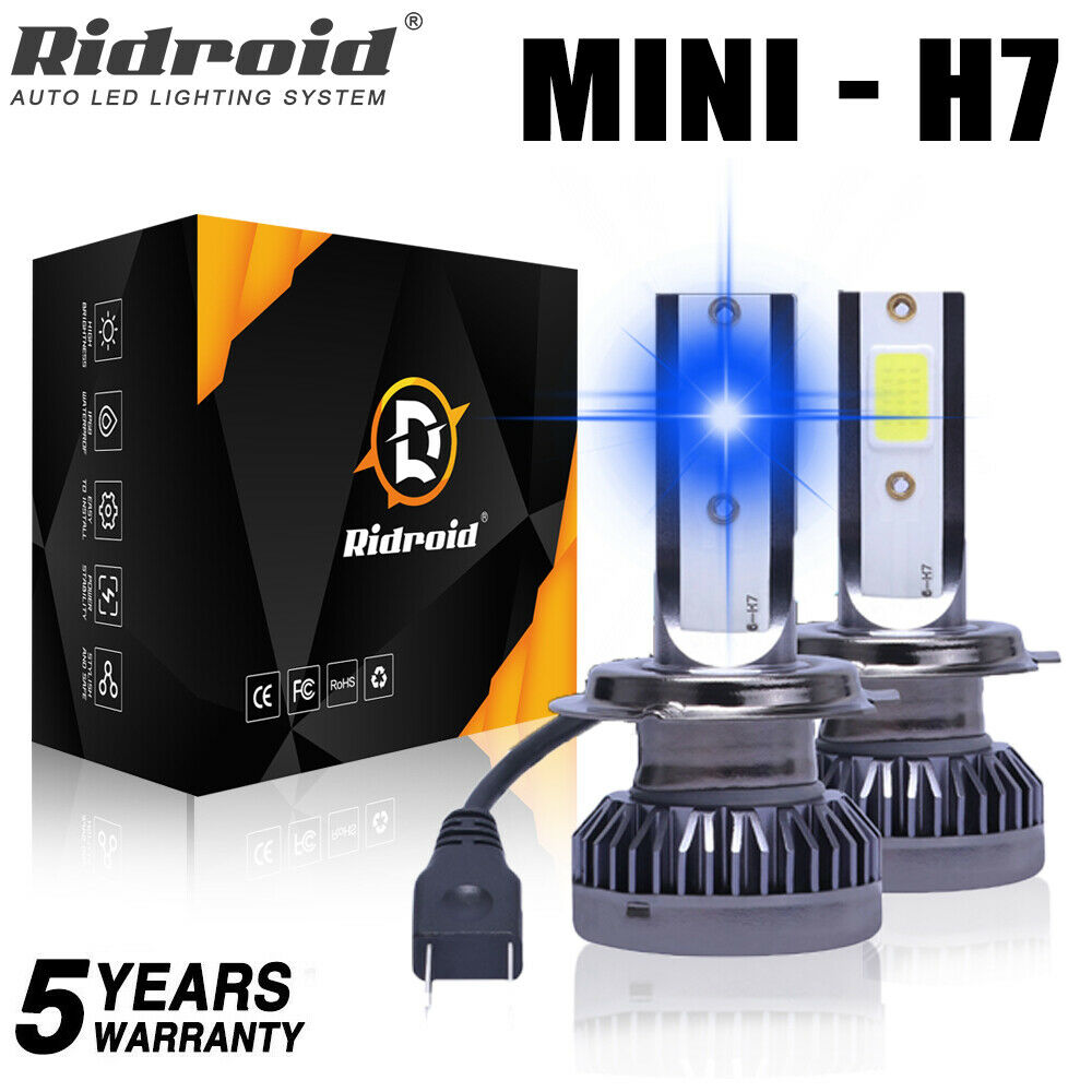 Pair H7 LED Headlight Bulb Kit High/Low Beam 8000K Super Blue 26000LM Light Bulb