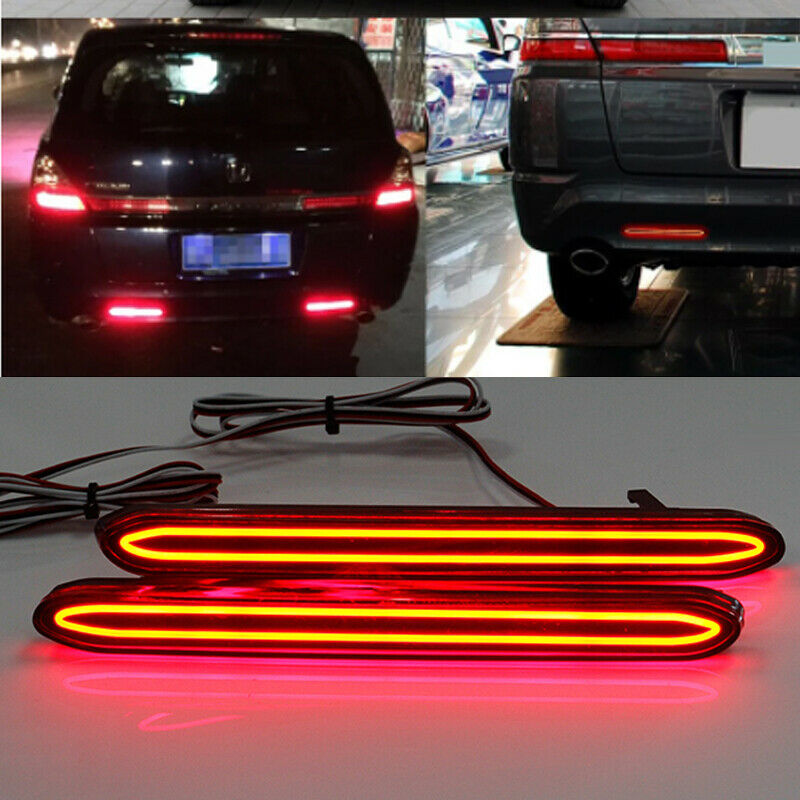 2pcs LED Rear Bumper Reflector Lights Brake Tail Lamp For Honda Odyssey 2007 2008