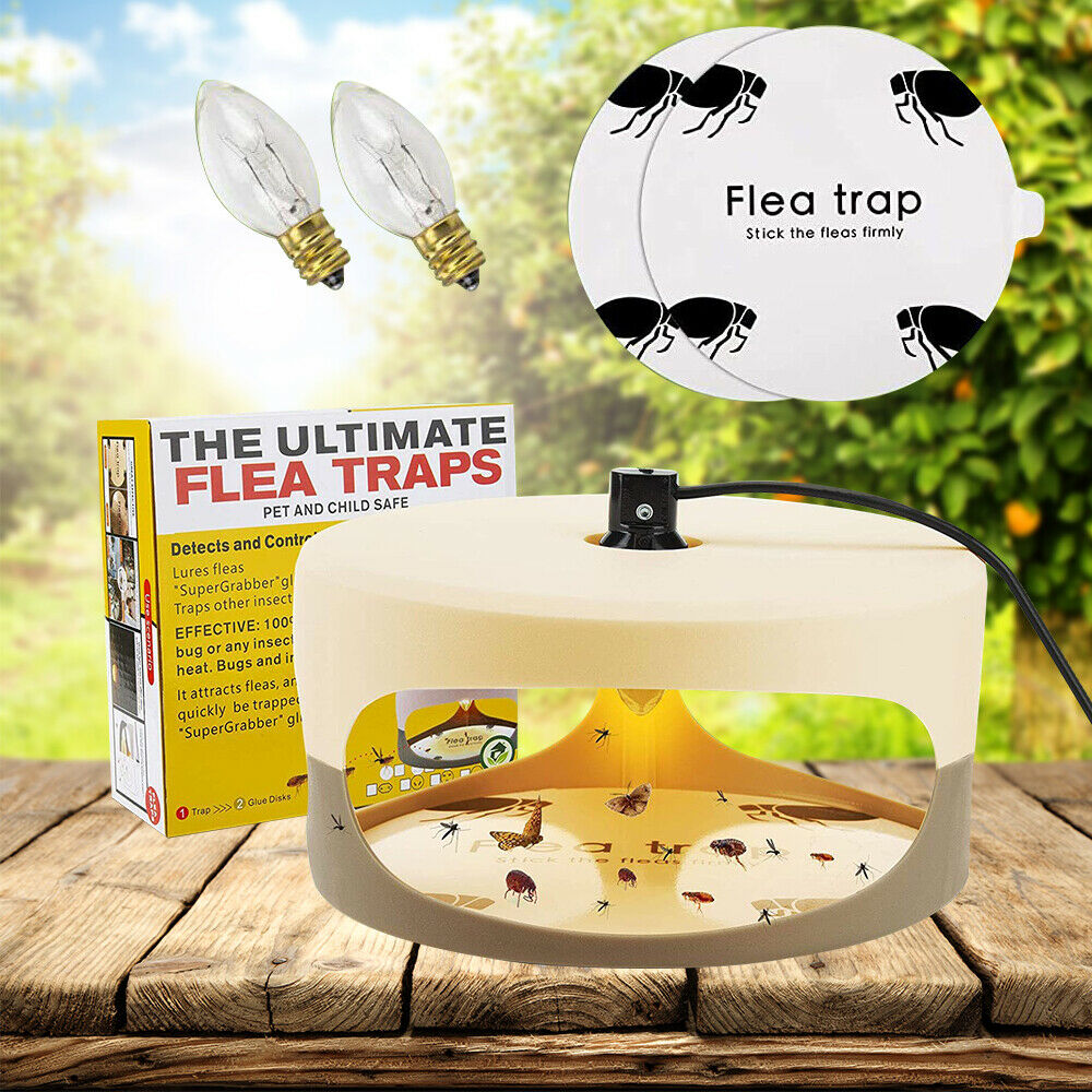 Electric Flea Trap Killer Home Pest Control Sticky Disc Spare Lamp Non-toxic Pad