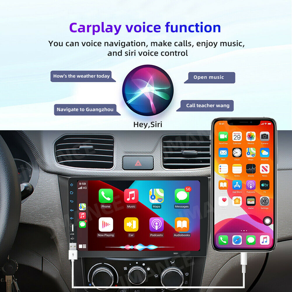 9" Car Radio Apple/Android Carplay Bluetooth Single 1Din Stereo Touch Screen MP5