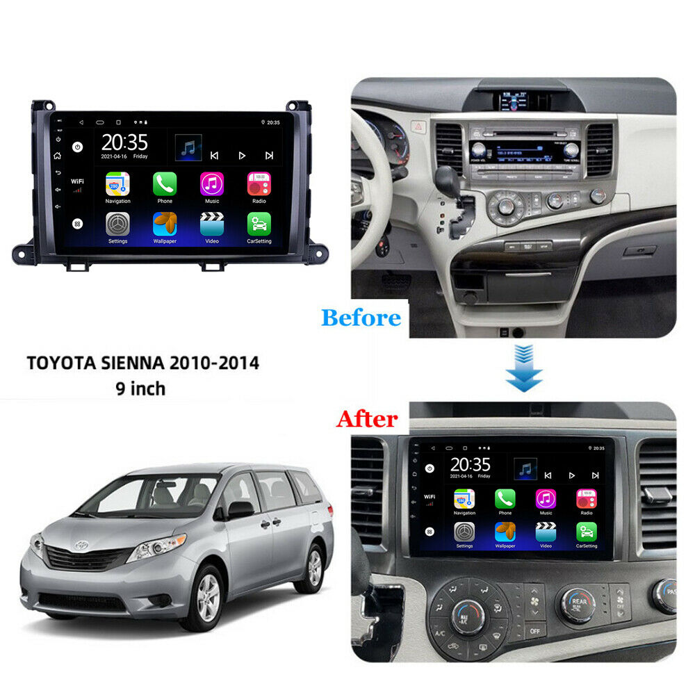 Stereo For Toyota Sienna 2011-2014  Android 10 Car Radio GPS Navi WIFI bluetooth