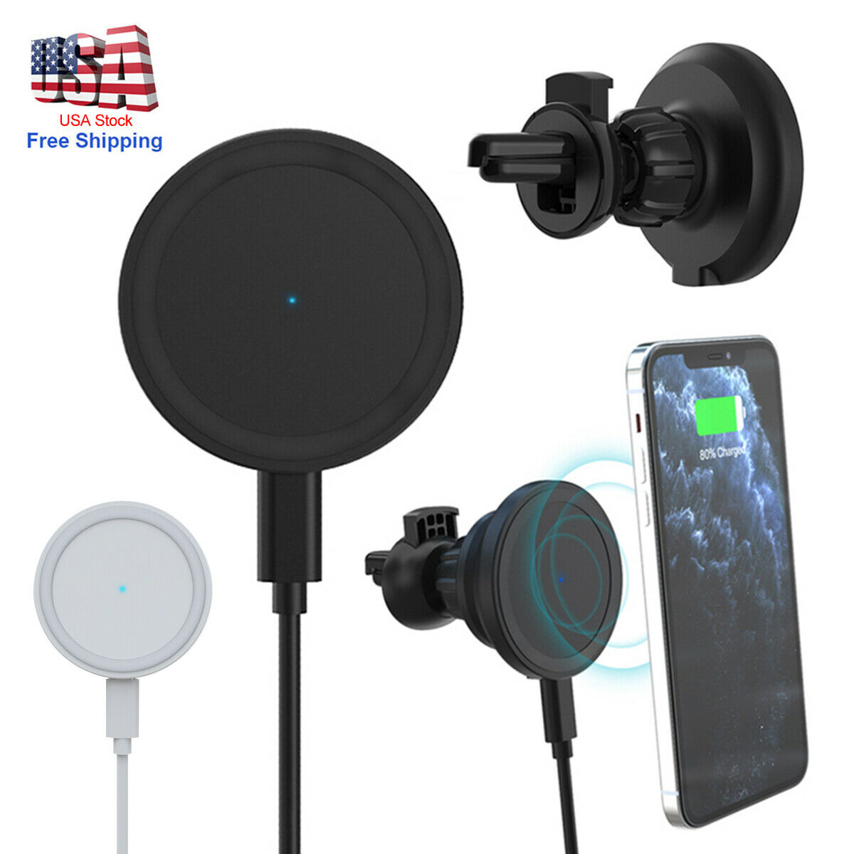 iPhone 12 Mag Safe Wireless Charger Car Mount 15W FREE FAST SHIPPING US Stock