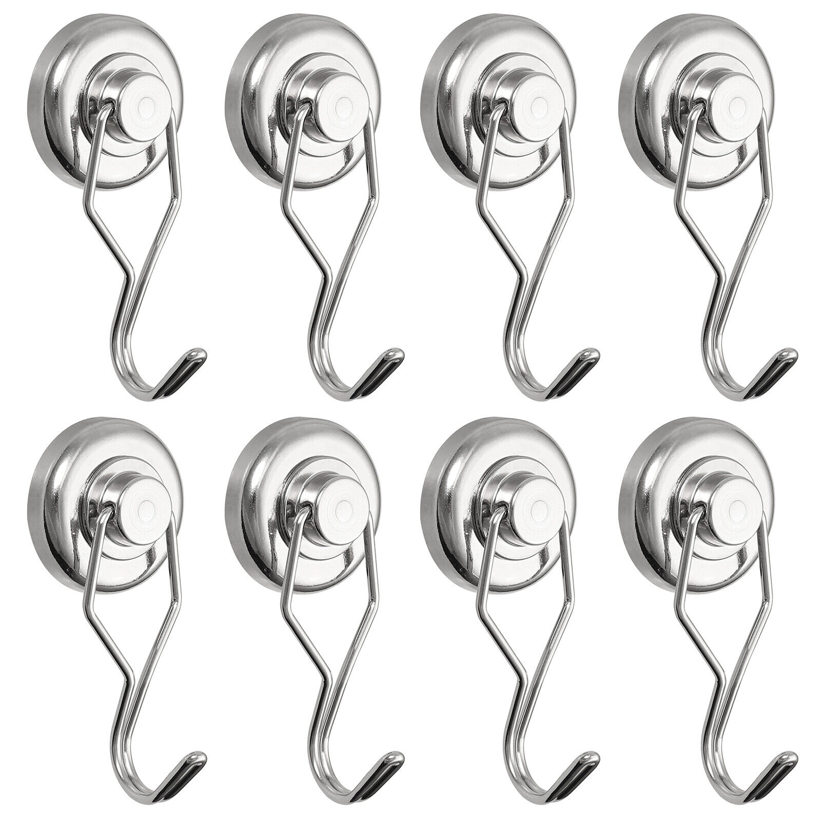 8Pcs Heavy Duty Magnetic Hooks, 66lb Strong Neodymium Magnet Hook Home Kitchen