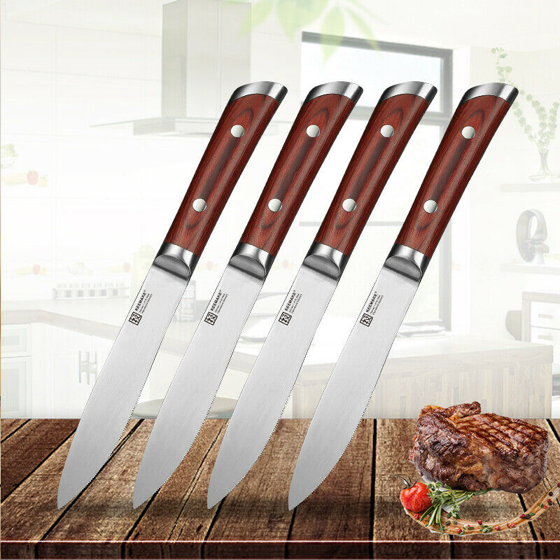 4Pcs Steak Knife Set German Stainless Steel Table Meat Slicing Chef Cutlery Gift