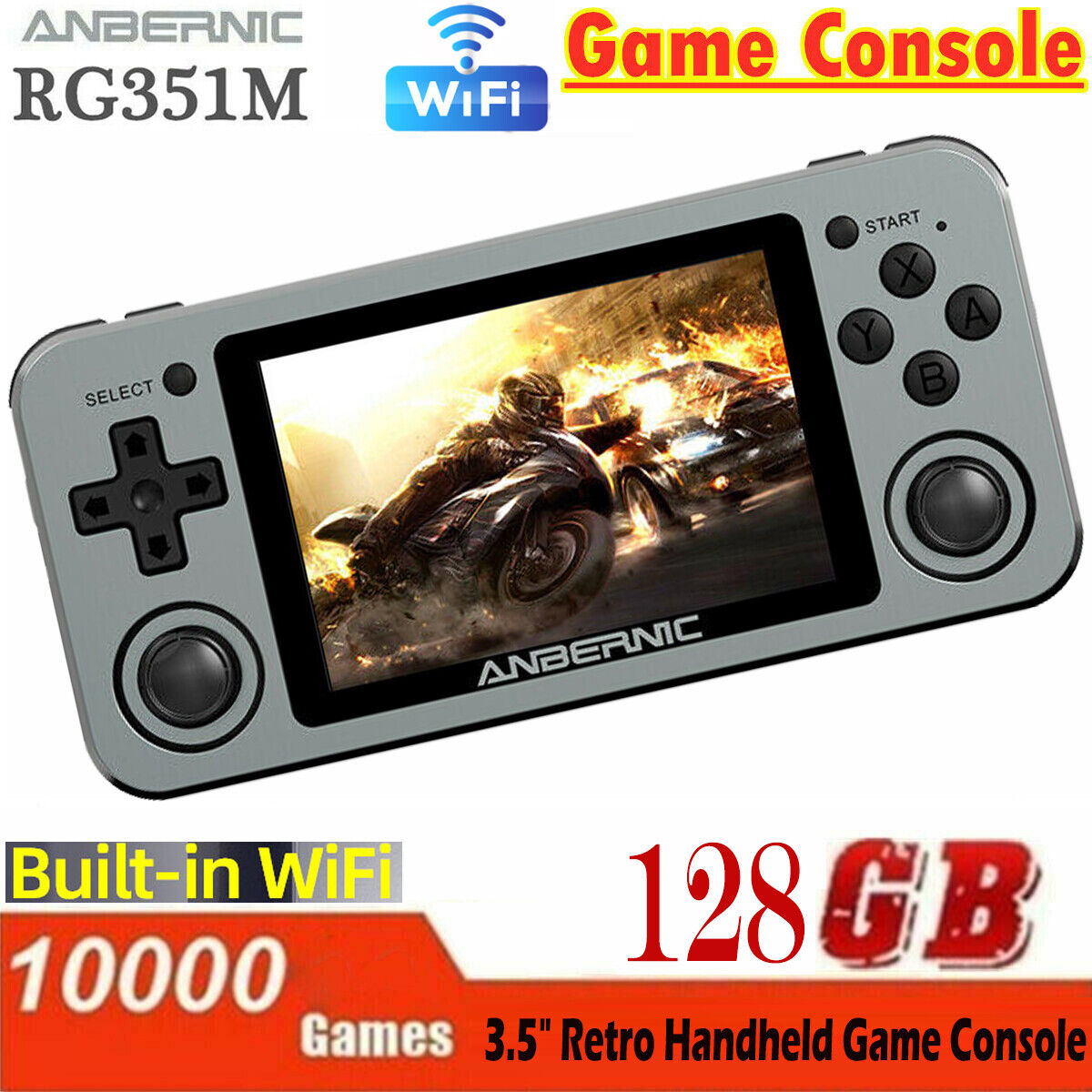 128GB Anbernic RG351M Metal Case Portable Game Pocket Console Player 10000 Game