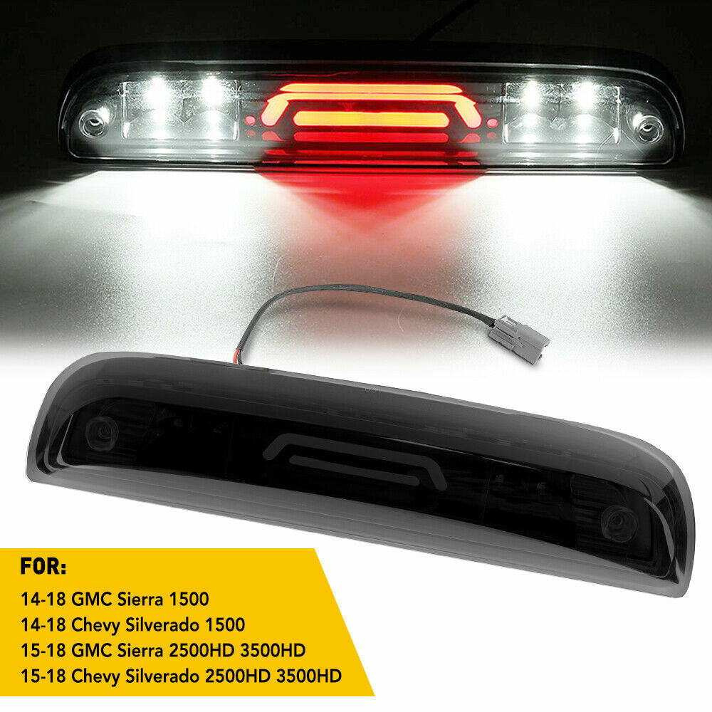 LED 3rd Brake Light Smoked Lamp For 14-18 Chevy Silverado GMC Sierra 1500 2500HD