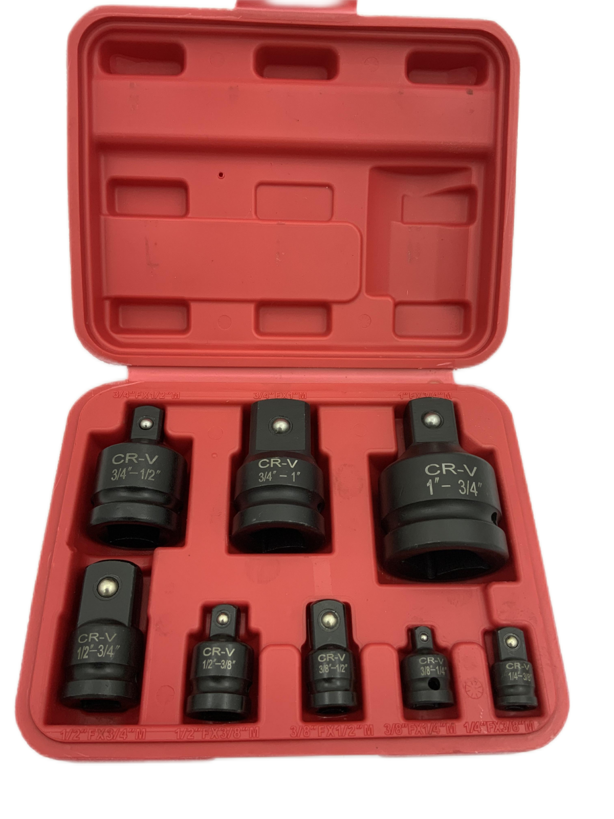 8 Pcs AirImpact Socket Adapter Reducer Set 1/4" 3/8" 1/2" 3/4" 1" Dr CR-MO Steel