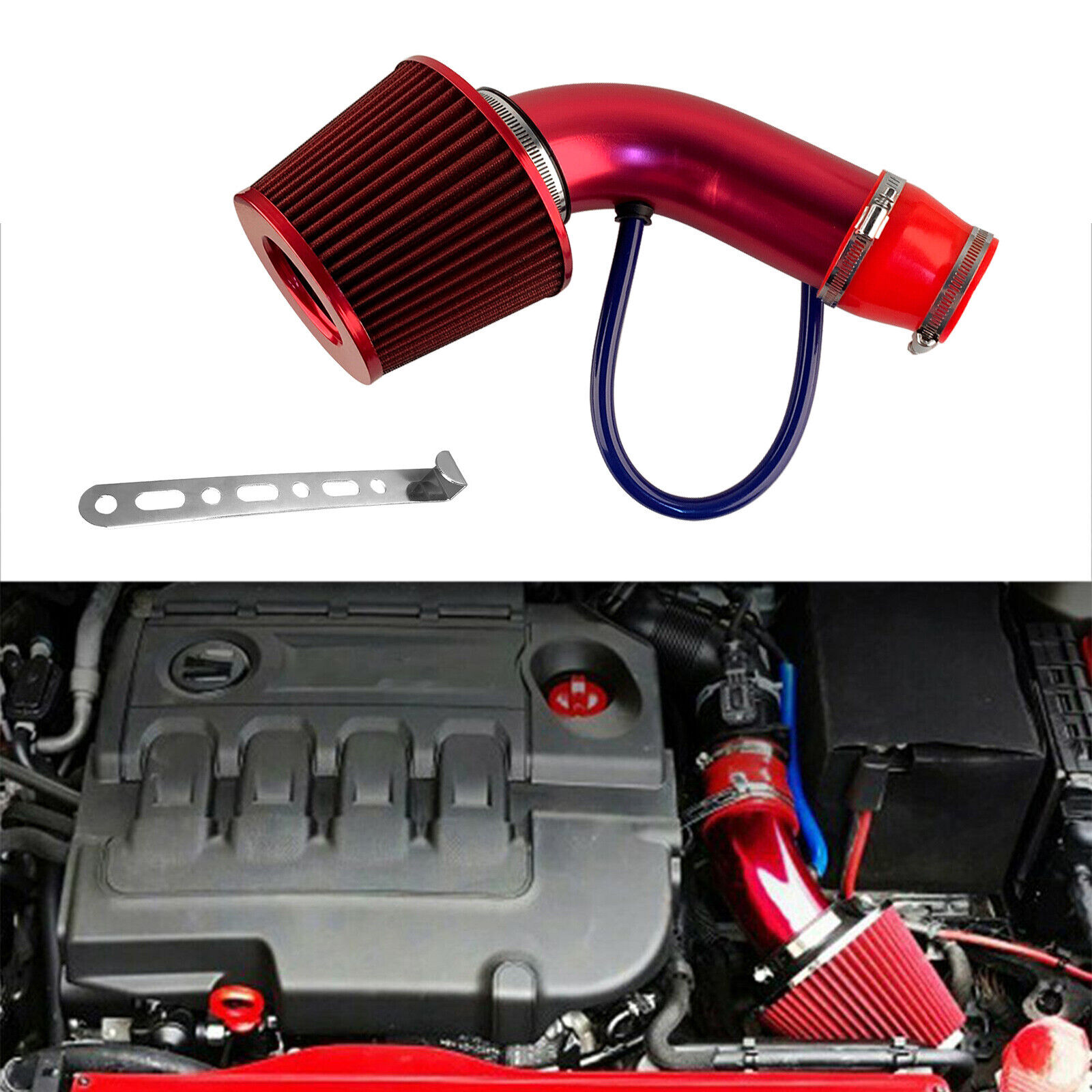 Cold Air Intake Filter Induction Kit Pipe Power Flow Hose System Car Auto Part