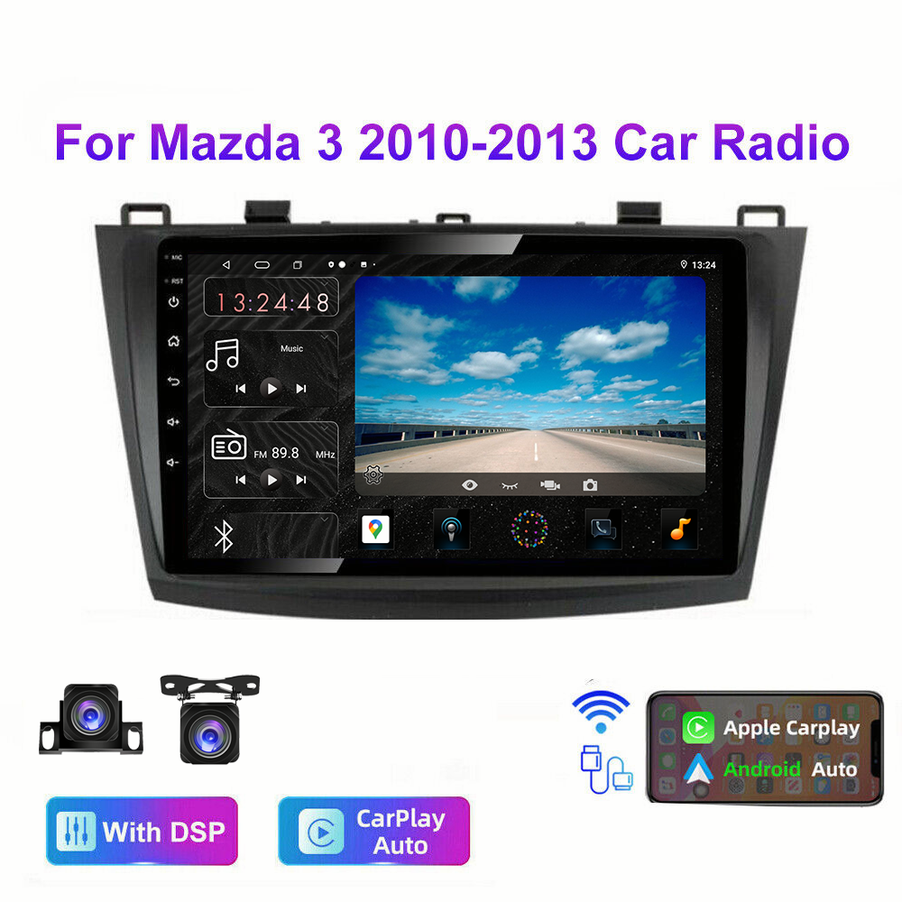 Car Stereo Radio Android 11 carplay IGO DSP GPS WiFi For Mazda 3 2010-2013