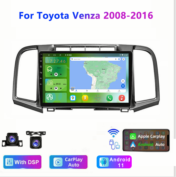 Toyota Venza 2008-2016 Android 11 GPS Radio Bluetooth Car Player Stereo WIFI DSP