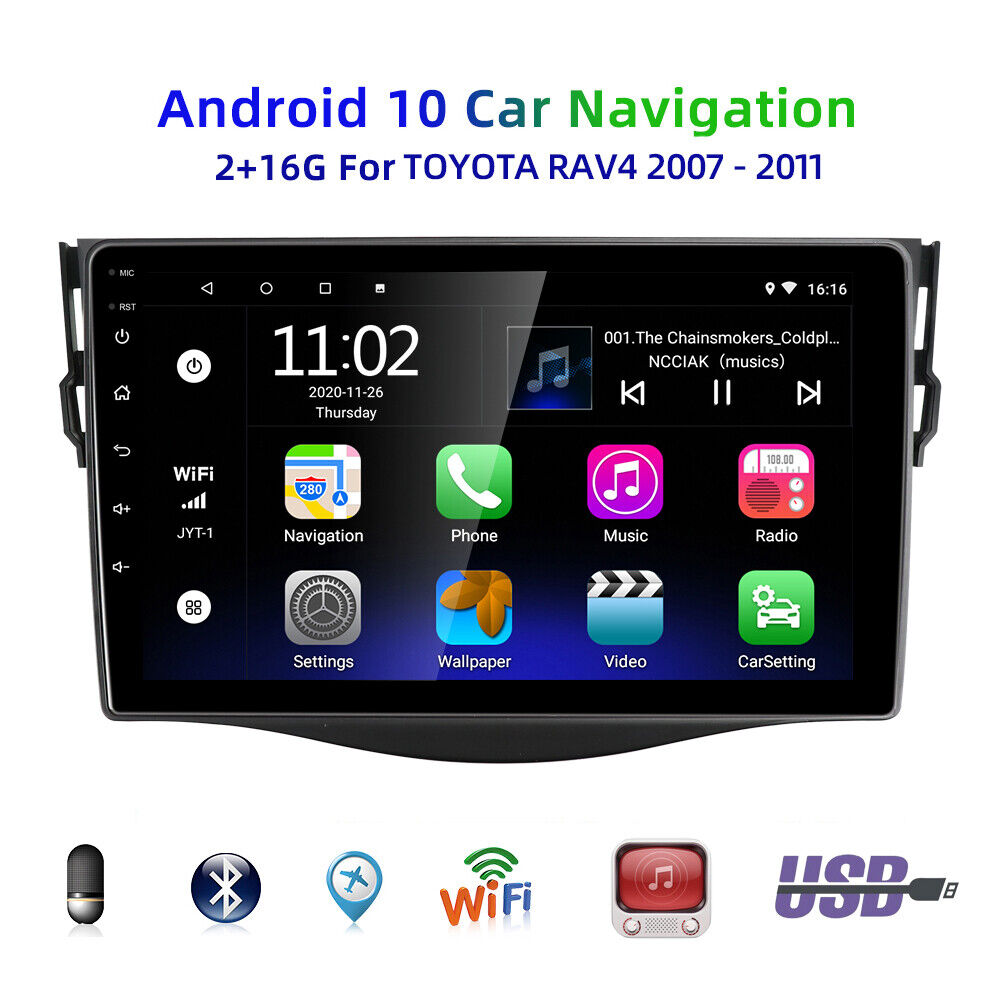 For Toyota RAV4 2007-2011 9''Android 10 Car Radio Player GPS Navi WiFi Bluetooth