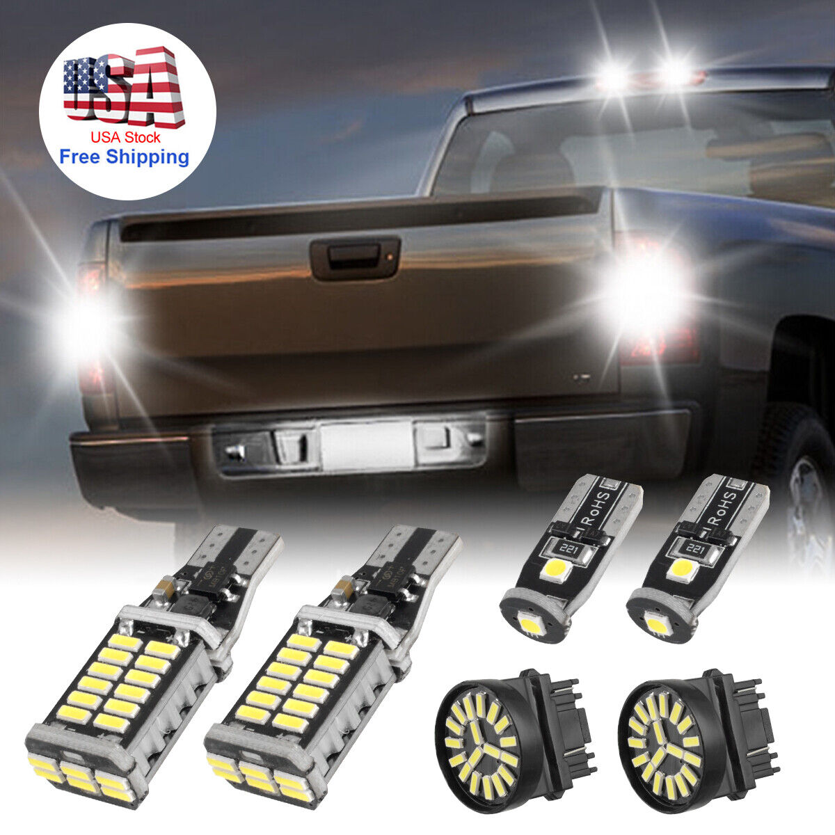 LED Reverse License Plate Brake Light Kit For Chevrolet Silverado 1500 2500 3500