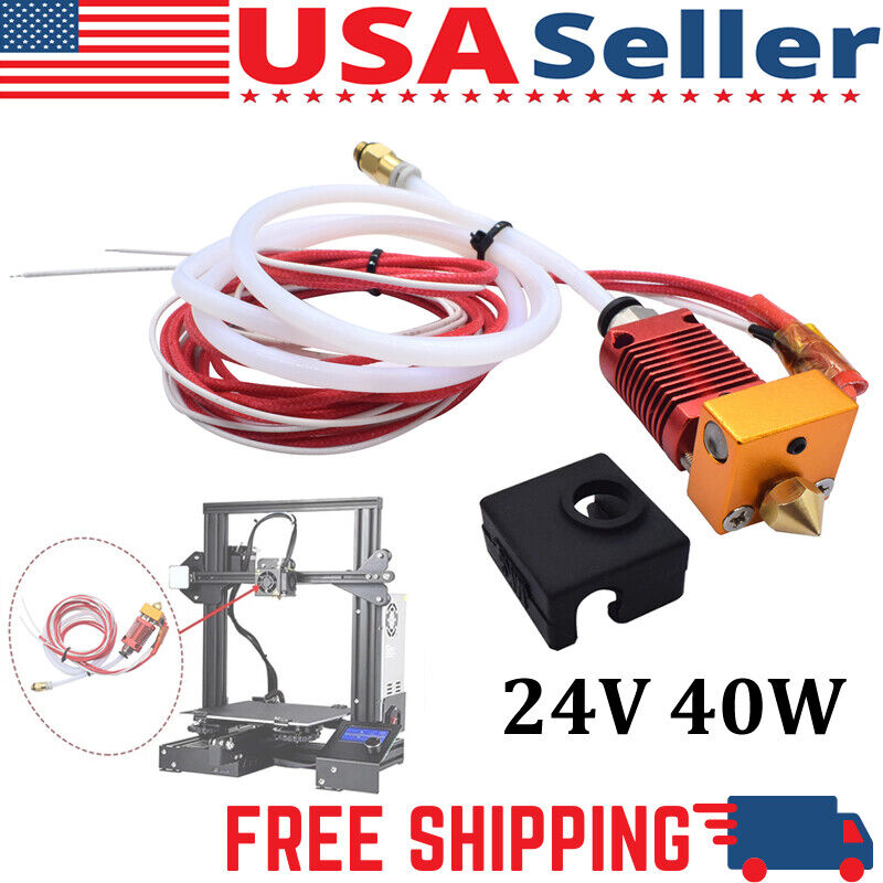 24V 40W MK8 Hotend Extruder Kit Fits Creality CR10 Alfawise U20 U30 3D Printers