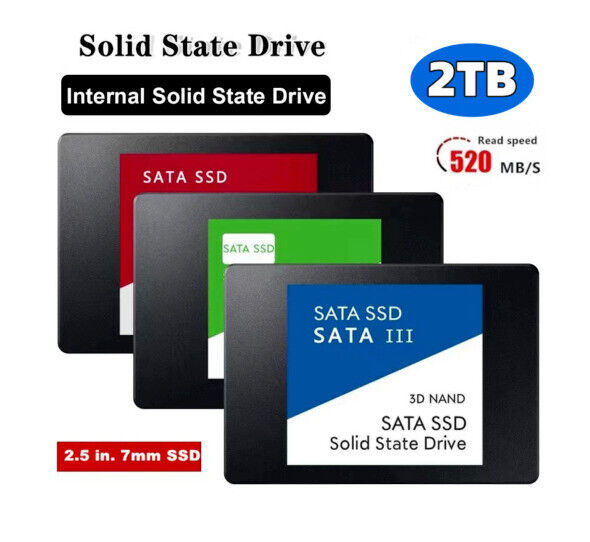 2TB SSD 2.5" SATA III Internal Solid State Drive Hard Disk For Laptop PC Desktop