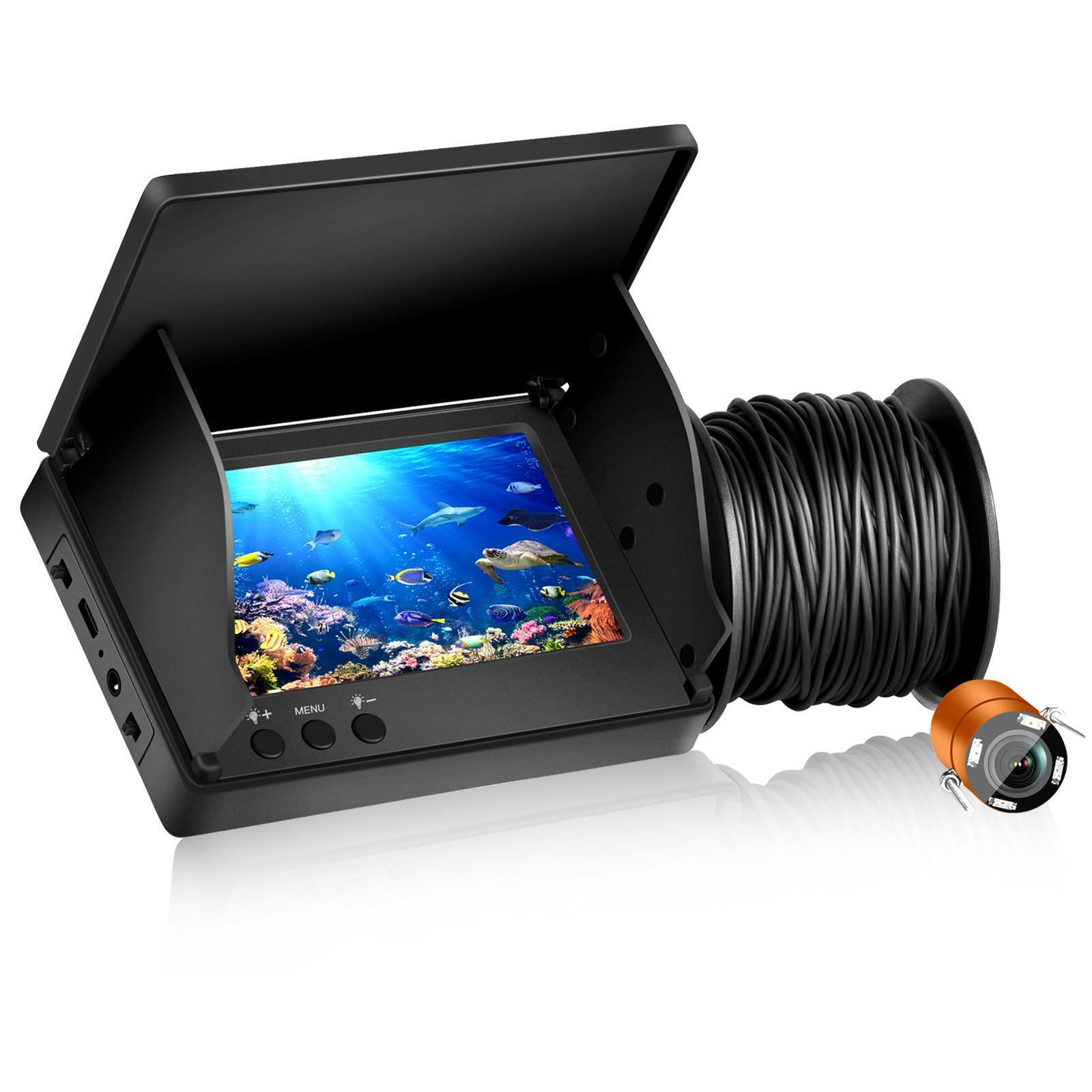 4.3" HD 195° Wide Angle Infrared Night Vision 1000TVL Underwater Fishing Camera