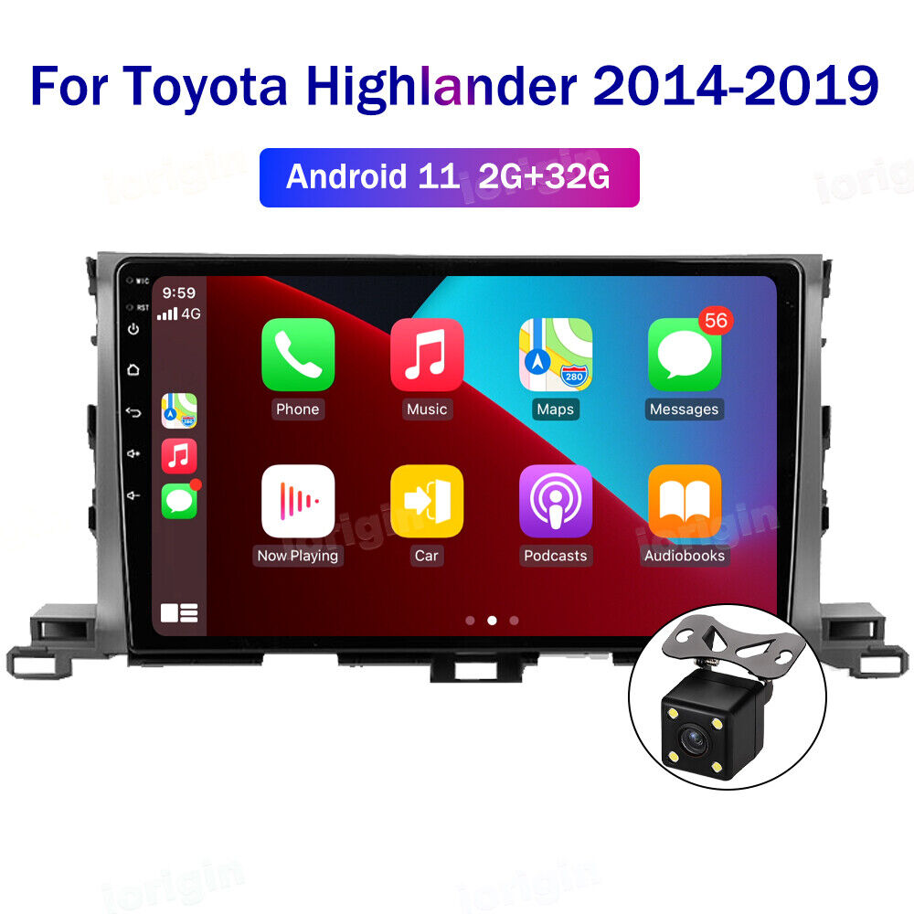 10" For Toyota Highlander 2014-19 Android 11 Car Radio Stereo Carplay Navi GPS