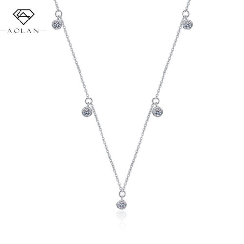 0.5ct Moissanite Pendant 925 Sterling Silver Necklace for Women Wedding Jewelry