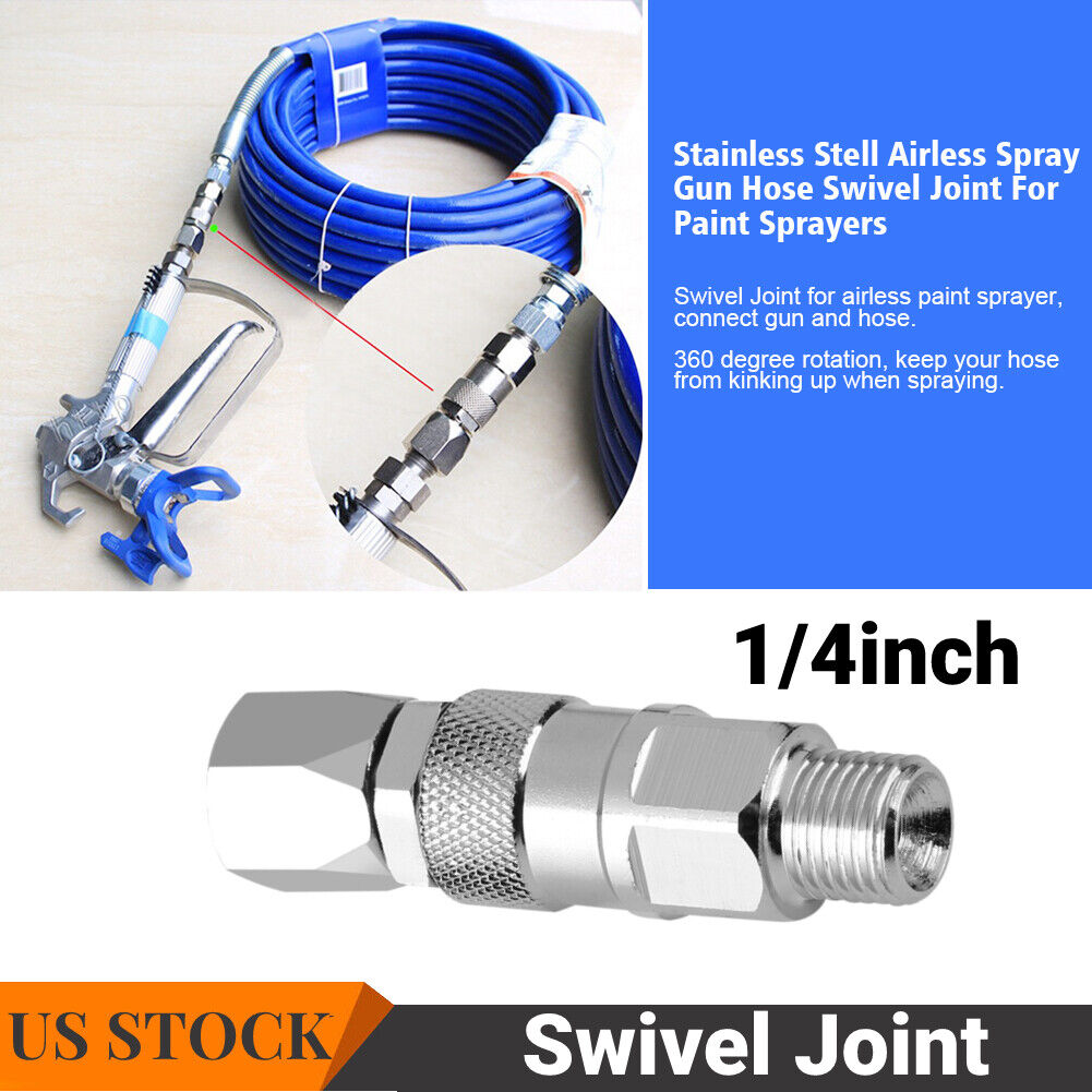 1/4-Inch Steel Swivel Joint Adapter for Airless Paint Spray Gun Hose Sprayers US