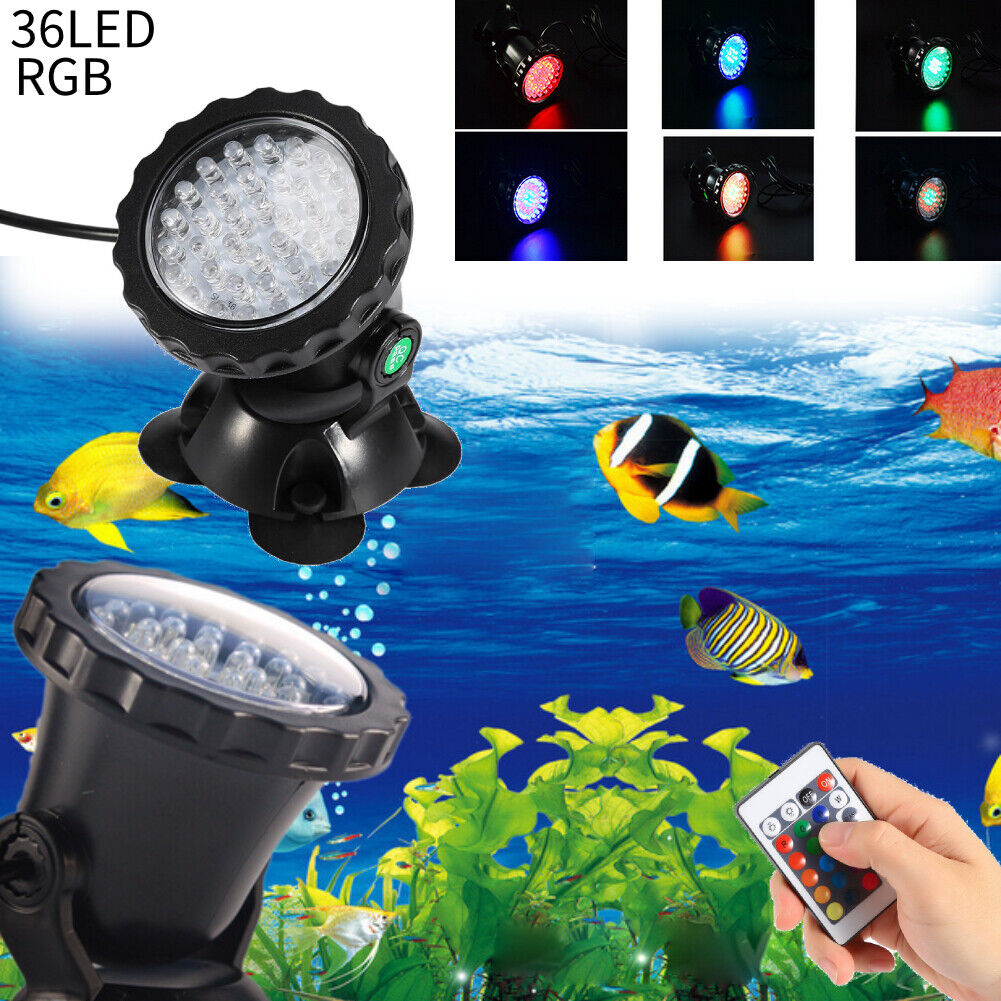 Multicolor 36 LED Underwater Spot Light For Water Aquarium Garden Pond Fish Tank