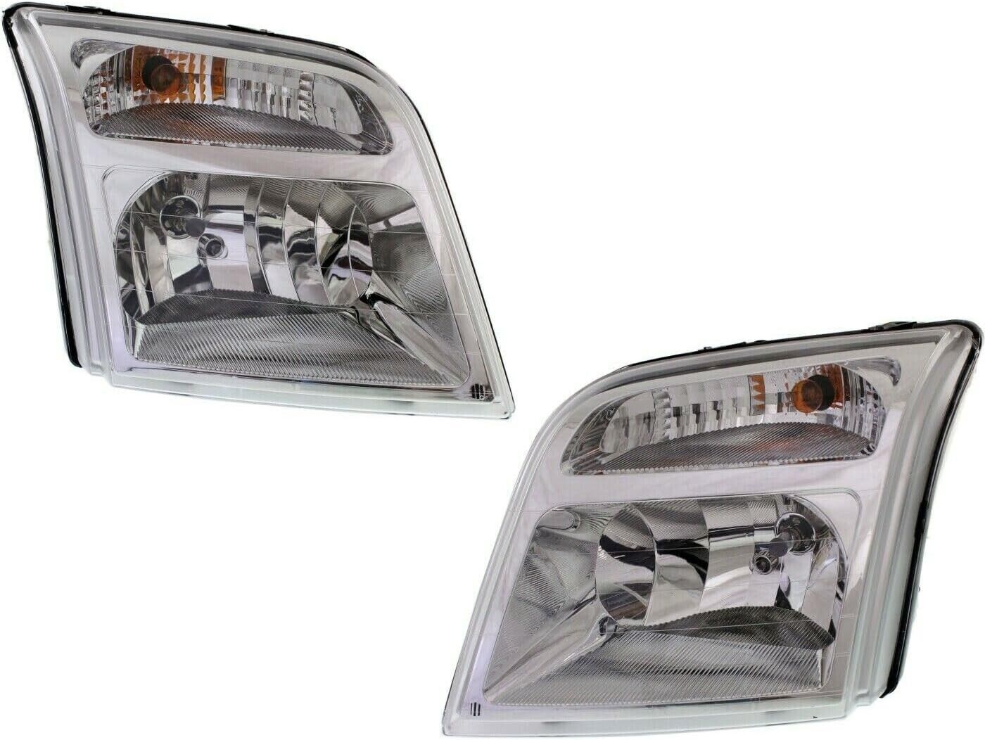 Headlight Set For 2010-2013 Ford Transit Connect Left and Right With Bulb 2Pc