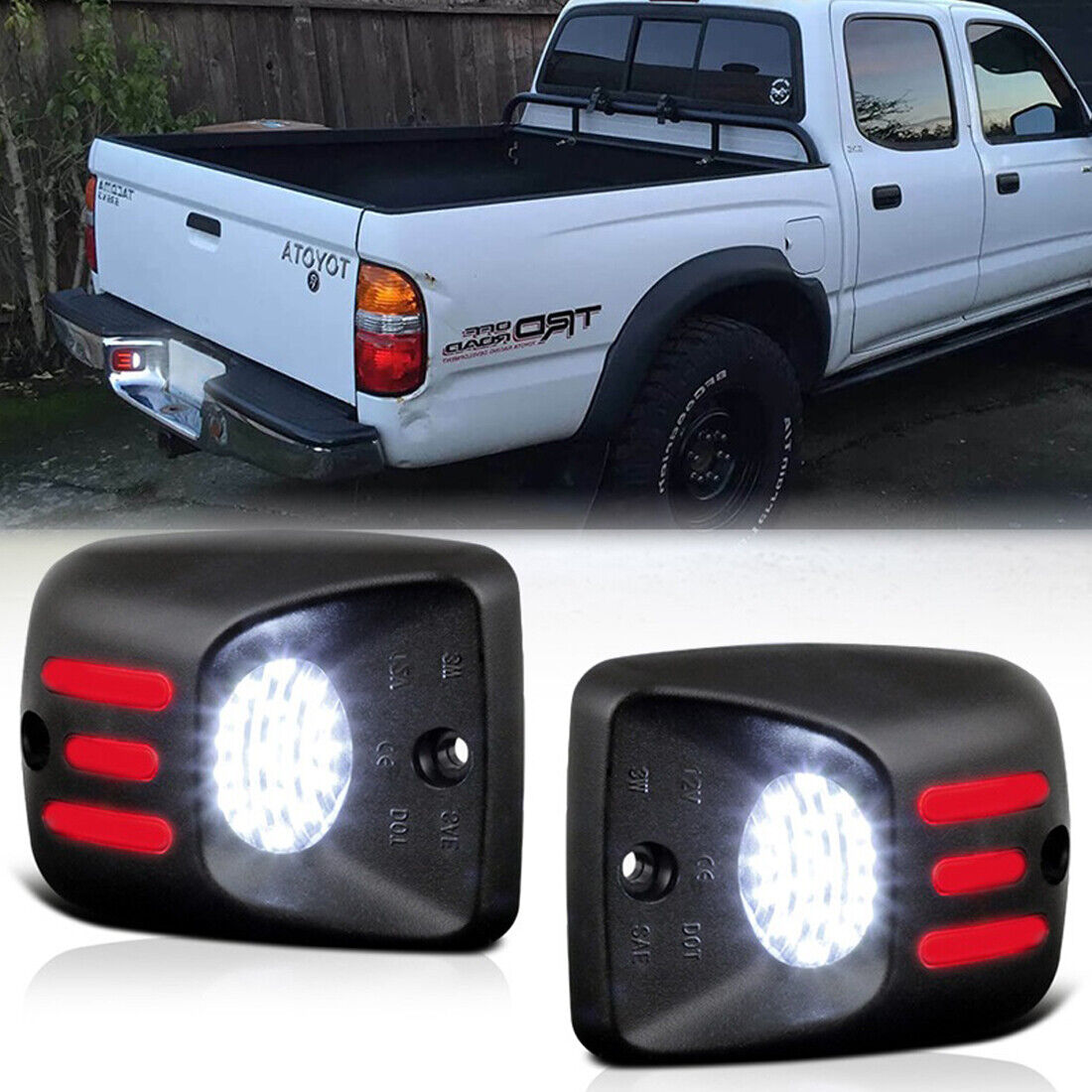 2pcs For Toyota Tacoma 1995-2004 Red OLED Tube LED License Plate Light  Tag Lamp