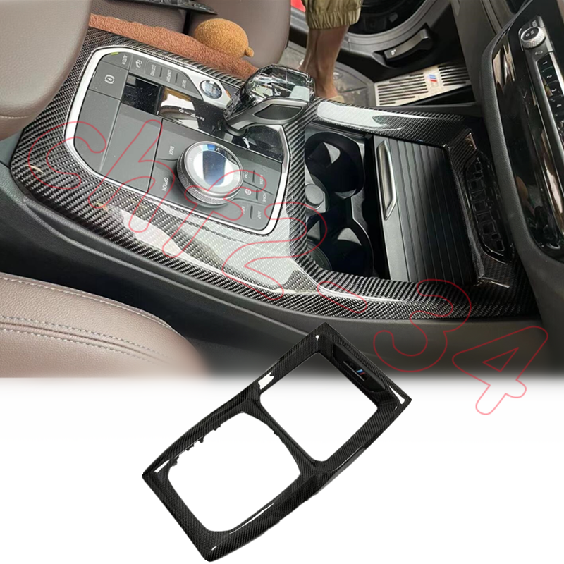 For BWM X3 X3M X4 X4M 22-2023 Dry Carbon Interior Console Gear Shift Panel Trim