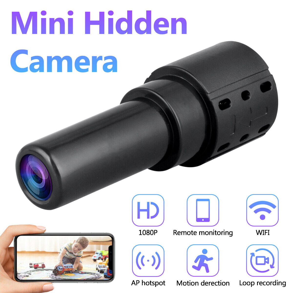 Mini Spy Camera WiFi HD 1080P Hidden IP Night Vision Camcorder Home Security Cam
