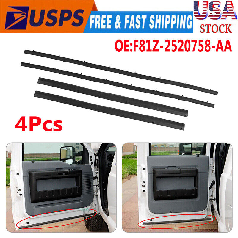 For 1999-2017 Ford F250 F350 Crew Cab Front & Rear Lower Door Weather Strip Seal