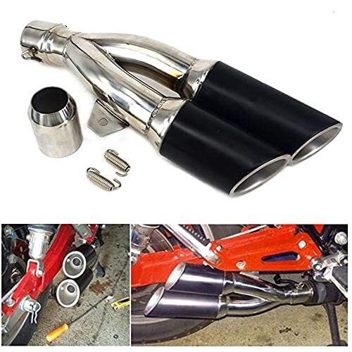 Dual Exhaust Muffler Pipe Slip On Street for Dirt Bike Street Bike Scooter ATV