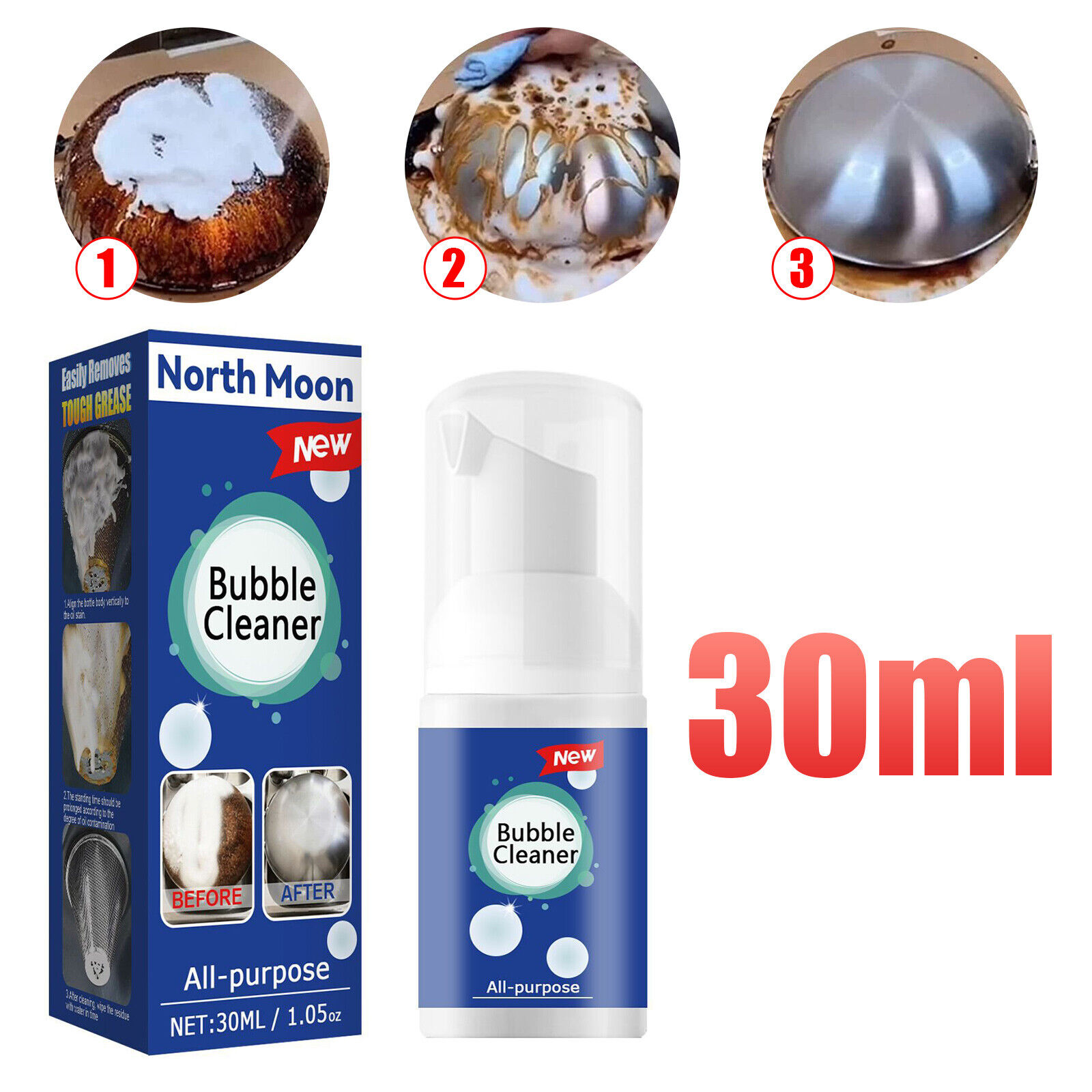 Multi Purpose Cleaning Bubble Cleaner Spray Foam Kitchen Grease Dirt Removal 1oz