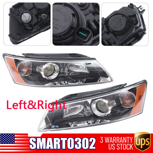 Headlights Set For 2006-2008 Hyundai Sonata Sedan Left & Right Side HY2502135