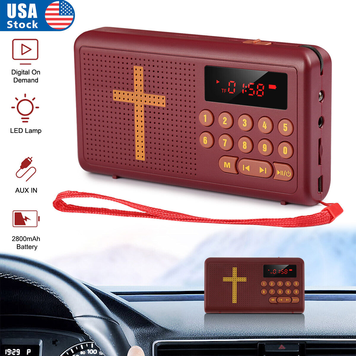 Audio Player USB Rechargeable Electronic Talking King James Version English