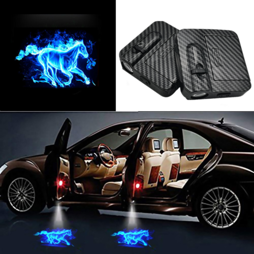 For Ford Mustang Car LED Door Light Blue Horse Logo Ghost Shadow Projector Lamp