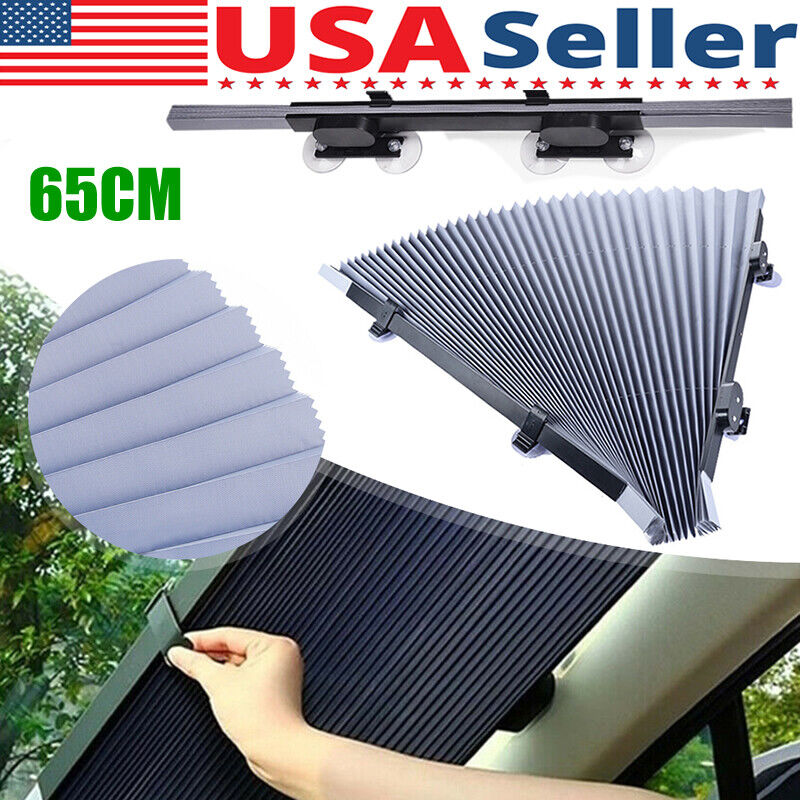 65CM Retractable Car Front Windshield Sun Shade Sun Visor UV Block Cover Protect