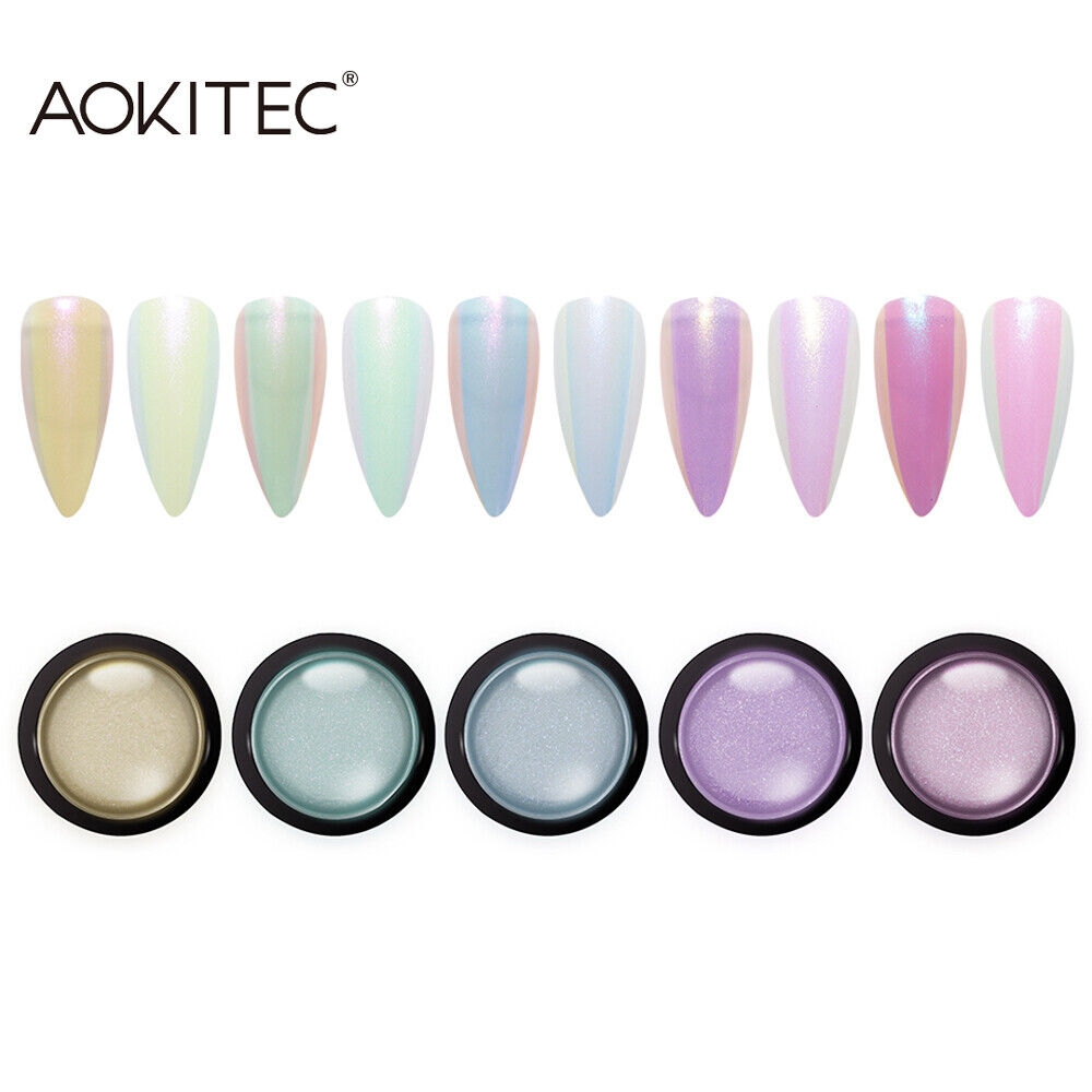 5 Colors White Chrome Powder Matte Pigment Pearl Nails Nail Art Crystal Shiny US